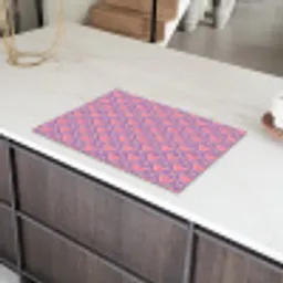 Ruit - Patroon - Paars - Hartjes Inductie beschermer vinyl 3mm klein 276 -sfeer8