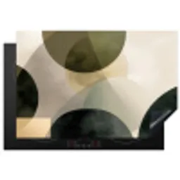 Vlakken - Abstract - Beige - Cirkels Inductie beschermer vinyl 3mm klein -3d