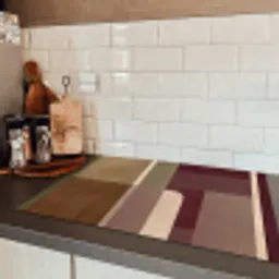 Vlakken - Abstract - Bordeaux - Lijnen Inductie beschermer vinyl 3mm klein -sfeer3
