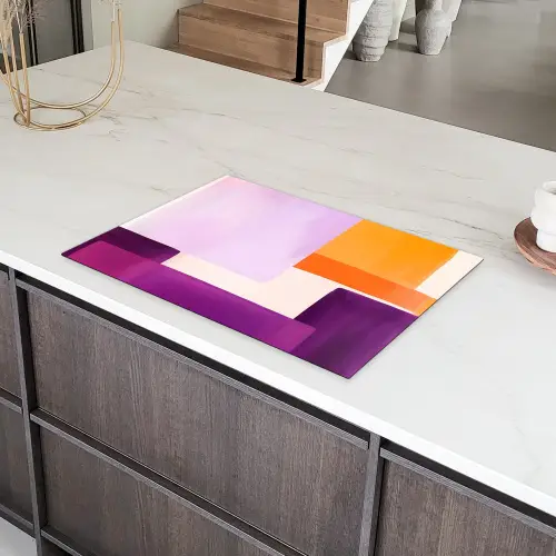 Vlakken - Abstract - Rechthoekig - Oranje Inductie beschermer vinyl 3mm klein -sfeer8