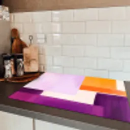 Vlakken - Abstract - Rechthoekig - Oranje Inductie beschermer vinyl 3mm klein -sfeer3