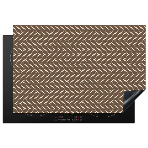 Stippen - Bruin - Beige - Patroon Inductie beschermer vinyl 3mm klein 276 -3d