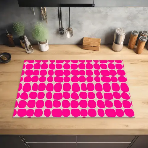 Stippen - Patroon - Roze Inductie beschermer vinyl 3mm klein 276 -sfeer5