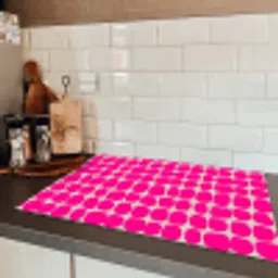 Stippen - Patroon - Roze Inductie beschermer vinyl 3mm klein 276 -sfeer3