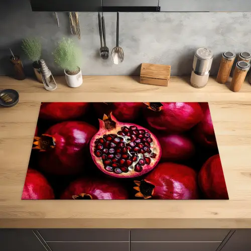 Granaatappel - Rood - Fruit Inductie beschermer vinyl 3mm klein -sfeer5