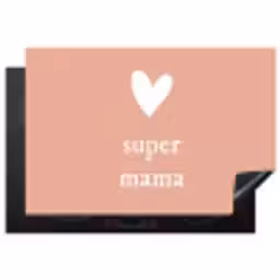 Presentje voor Moederdag super mama lichtroze/wit Inductie beschermer vinyl 3mm klein -3d