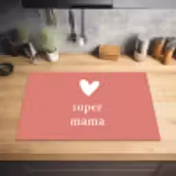 Presentje voor Moederdag super mama roze/wit Inductie beschermer vinyl 3mm klein -sfeer5