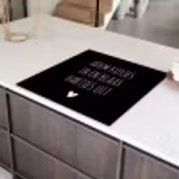 Spreuken - Adem kusjes in en blaas hartjes uit - Quotes Inductie beschermer vinyl 3mm middel -sfeer8