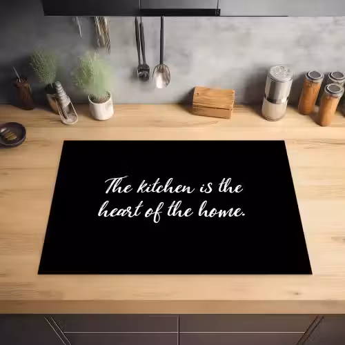 Spreuken - Koken - Thuis - The kitchen is the heart of the home - Quotes Inductie beschermer vinyl 3mm middel -sfeer5
