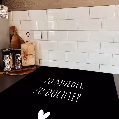 Spreuken - Zo moeder zo dochter - Dochter - Mama - Quotes Inductie beschermer vinyl 3mm middel -sfeer3