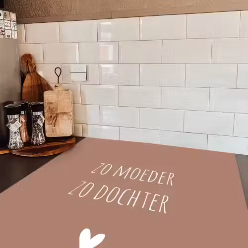 Spreuken - Zo moeder zo dochter - Mama - Dochter - Quotes Inductie beschermer vinyl 3mm middel -sfeer3