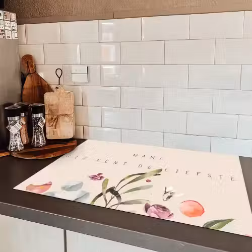 Spreuken - Mama jij bent de liefste - Quotes - Moeder Inductie beschermer vinyl 3mm klein -sfeer3