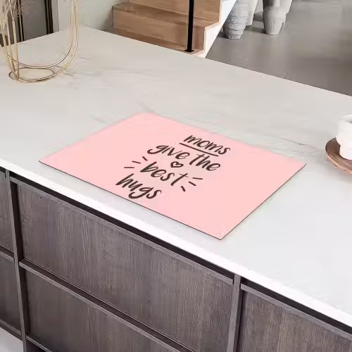Spreuken - Moms give the best hugs - Quotes - Mama Inductie beschermer vinyl 3mm klein -sfeer8