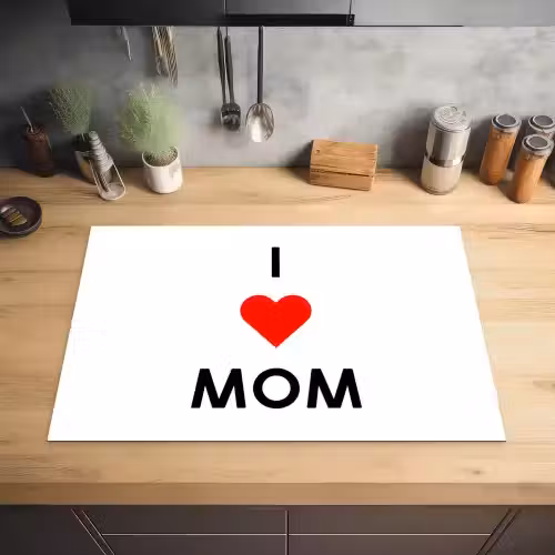 Spreuken - Quotes I Love Mom - Moederdag - Mama - Mama cadeau Inductie beschermer vinyl 3mm klein -sfeer5