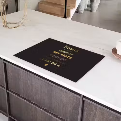 Spreuken - Quotes Mama Je Hebt Ons Al - Moeder - Moederdag cadeau voor mama - Goud Inductie beschermer vinyl 3mm klein -sfeer8