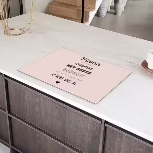 Spreuken - Quotes Mama Je Hebt Ons Al - Moederdag cadeau voor mama - Roze Inductie beschermer vinyl 3mm klein -sfeer8