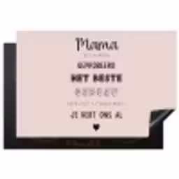 Spreuken - Quotes Mama Je Hebt Ons Al - Moederdag cadeau voor mama - Roze Inductie beschermer vinyl 3mm klein -3d