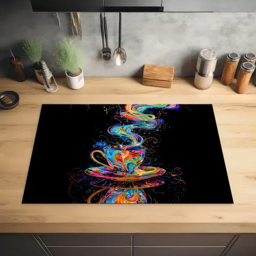 Psychedelische Theedroom Inductie beschermer vinyl 3mm klein -sfeer5
