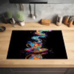 Psychedelische Theedroom Inductie beschermer vinyl 3mm klein -sfeer5