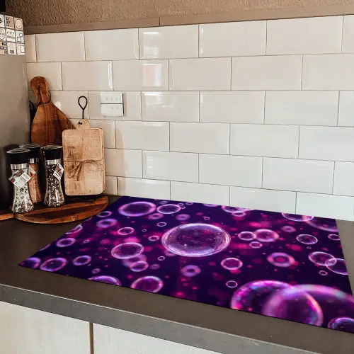 Paars - Bubbels - Schuim Inductie beschermer vinyl 3mm klein -sfeer3