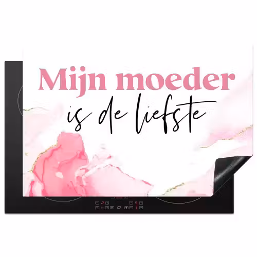 Quote - Mama - Mijn moeder is de liefste - Roze Inductie beschermer vinyl 3mm klein -3d