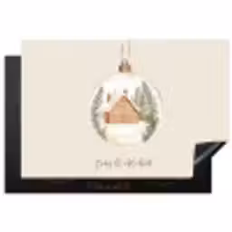 Quote - Winter - Kerst - Beige - Kerstbal Inductie beschermer vinyl 3mm klein -3d