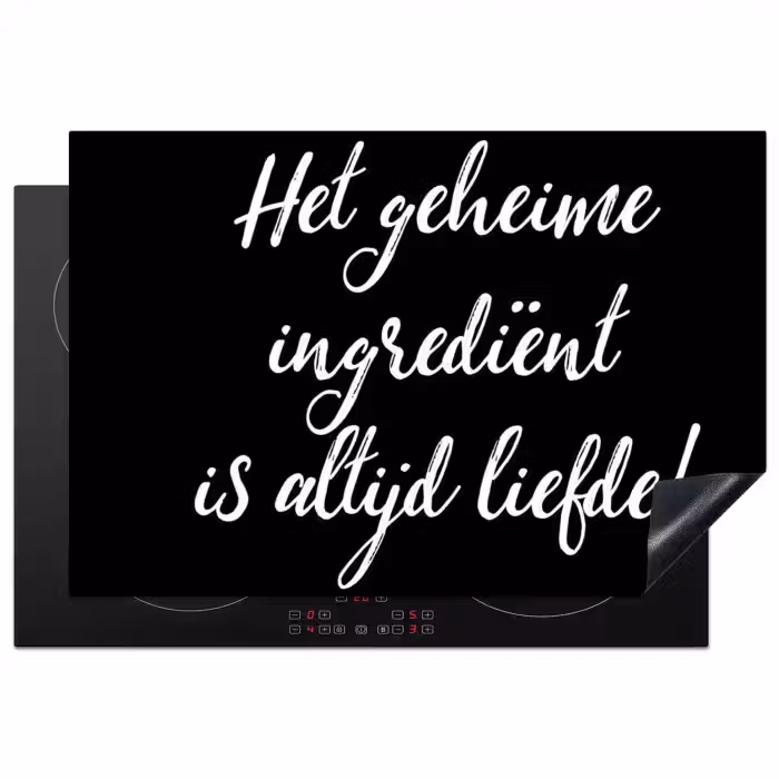 Quotes - Koken - Het geheime ingrediënt is altijd liefde! - Spreuken - Liefde Inductie beschermer vinyl 3mm klein -3d