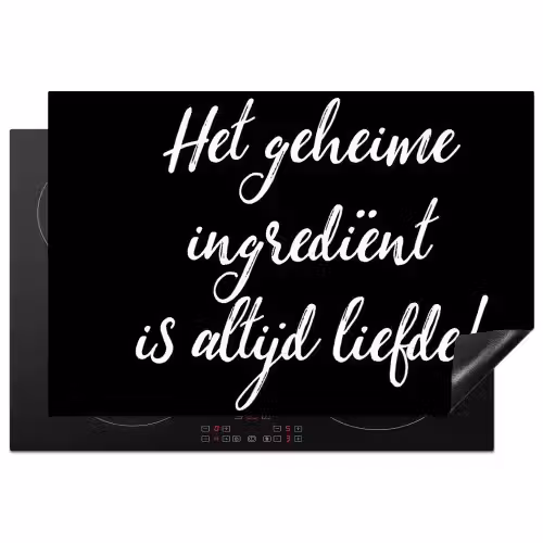 Quotes - Koken - Het geheime ingrediënt is altijd liefde! - Spreuken - Liefde Inductie beschermer vinyl 3mm klein -3d