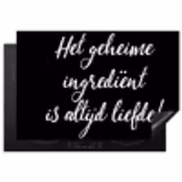 Quotes - Koken - Het geheime ingrediënt is altijd liefde! - Spreuken - Liefde Inductie beschermer vinyl 3mm klein -3d