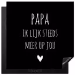 Quotes - Papa ik lijk steeds meer op jou - Stef Bos - Papa - Spreuken Inductie beschermer vinyl 3mm middel -3d