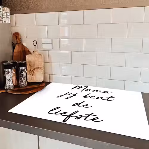 Quotes - Mama jij bent de liefste - Moeder - Spreuken Inductie beschermer vinyl 3mm klein -sfeer3