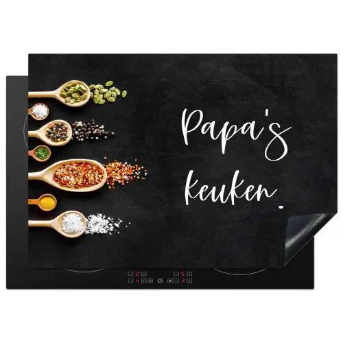 Quotes - Spreuken - Keuken - Papa's keuken - Papa Inductie beschermer vinyl 3mm middel -3d