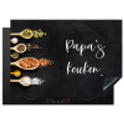Quotes - Spreuken - Keuken - Papa's keuken - Papa Inductie beschermer vinyl 3mm middel -3d