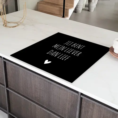 Quotes - Jij bent mijn liever dan lief - Spreuken Inductie beschermer vinyl 3mm middel -sfeer8