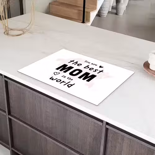 Quotes - You are the best mom in the world - Spreuken - Mama Inductie beschermer vinyl 3mm klein -sfeer8