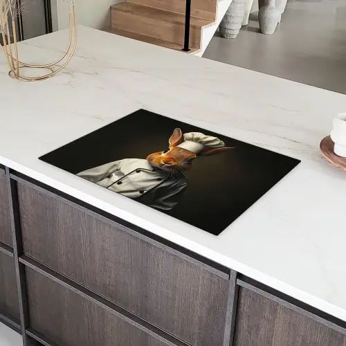 Konijn - Kok - Dier Inductie beschermer vinyl 3mm klein -sfeer8