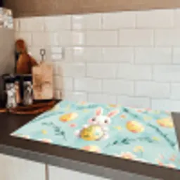 Konijn - Eieren - Takjes Inductie beschermer vinyl 3mm klein -sfeer3