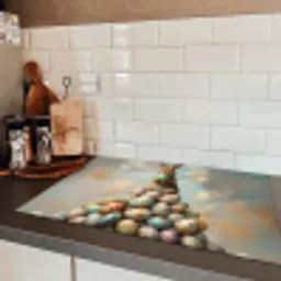 Konijn - Eieren - Kleurrijk Inductie beschermer vinyl 3mm klein -sfeer3