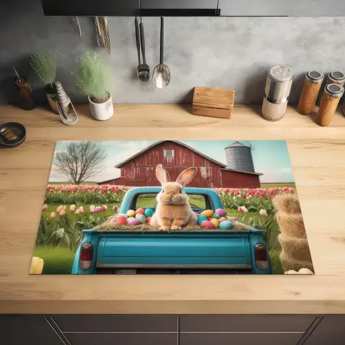 Konijn - Boerderij - Eieren Inductie beschermer vinyl 3mm klein -sfeer5