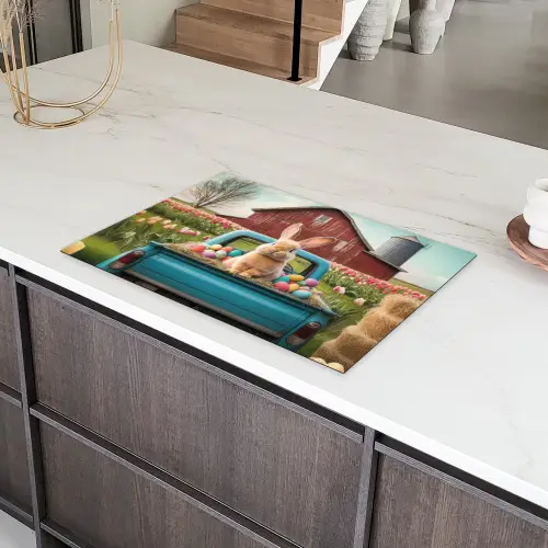 Konijn - Boerderij - Eieren Inductie beschermer vinyl 3mm klein -sfeer8