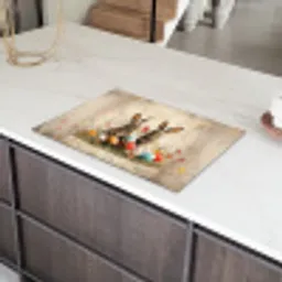 Konijnen - Bloemen - Eieren Inductie beschermer vinyl 3mm klein -sfeer8