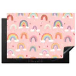 Regenboog - Patroon - Pastel - Handgetekend Inductie beschermer vinyl 3mm klein -3d