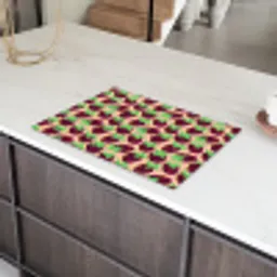 Frambozen - Rood - Roze - Kroonbladeren Inductie beschermer vinyl 3mm klein 276 -sfeer8