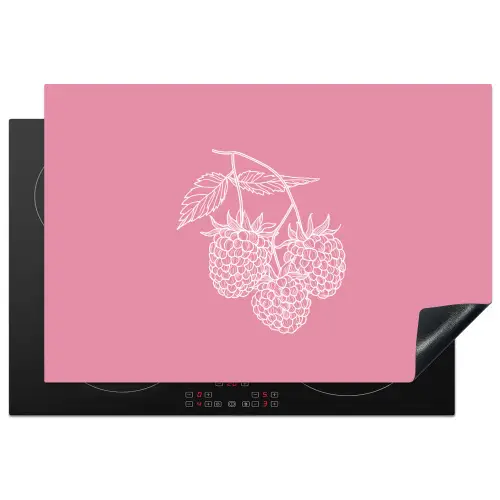 Frambozen - Steel - Getekend - Roze Inductie beschermer vinyl 3mm klein -3d