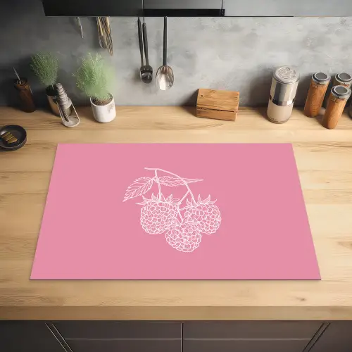 Frambozen - Steel - Getekend - Roze Inductie beschermer vinyl 3mm klein -sfeer5