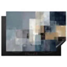 Rechthoeken - Abstract - Blauw Inductie beschermer vinyl 3mm klein -3d