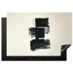 Rechthoeken - Penseelstreken - Abstract - Zwart Inductie beschermer vinyl 3mm klein -3d