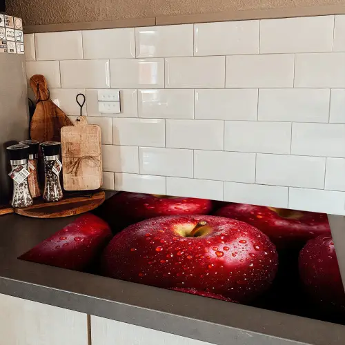 Rood - Appels - Fruit Inductie beschermer vinyl 3mm klein -sfeer3