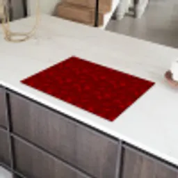 Rood - Vogel - Patroon Inductie beschermer vinyl 3mm klein 276 -sfeer8