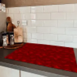 Rood - Vogel - Patroon Inductie beschermer vinyl 3mm klein 276 -sfeer3
